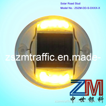 Plastic LED Amber Blinking Round Shape Solar Road Stud / Road Stud